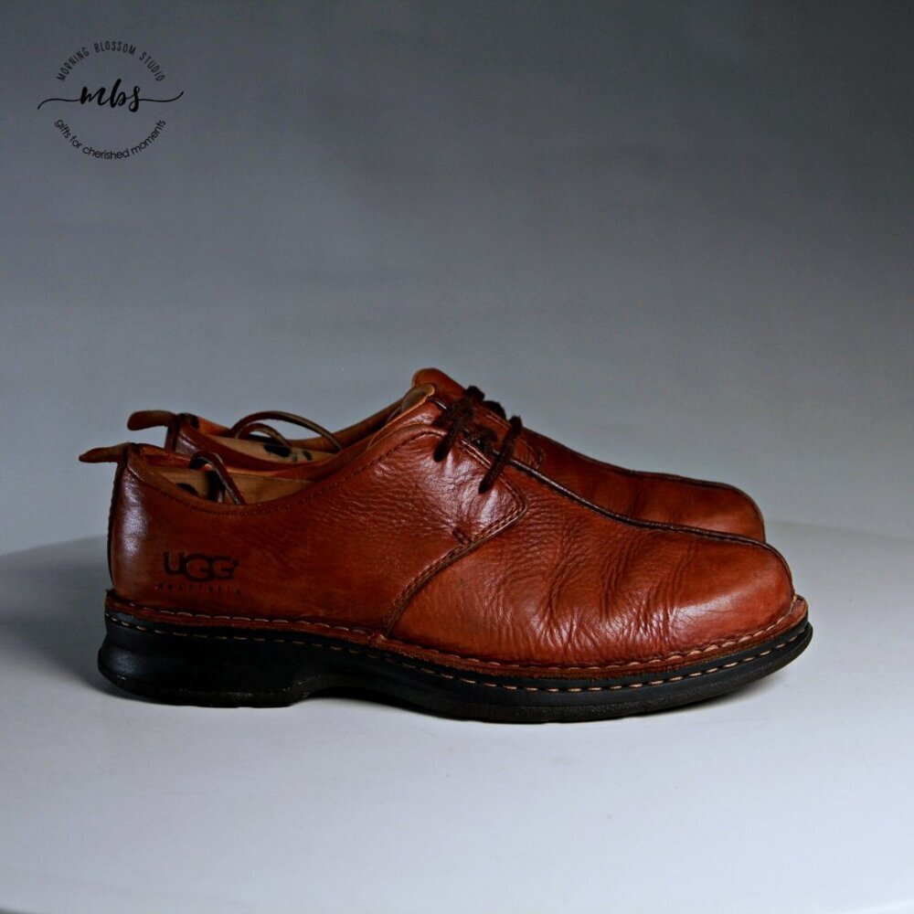 UGG 5527 Split Toe Leather Oxford Dress Shoes Brown Men 8